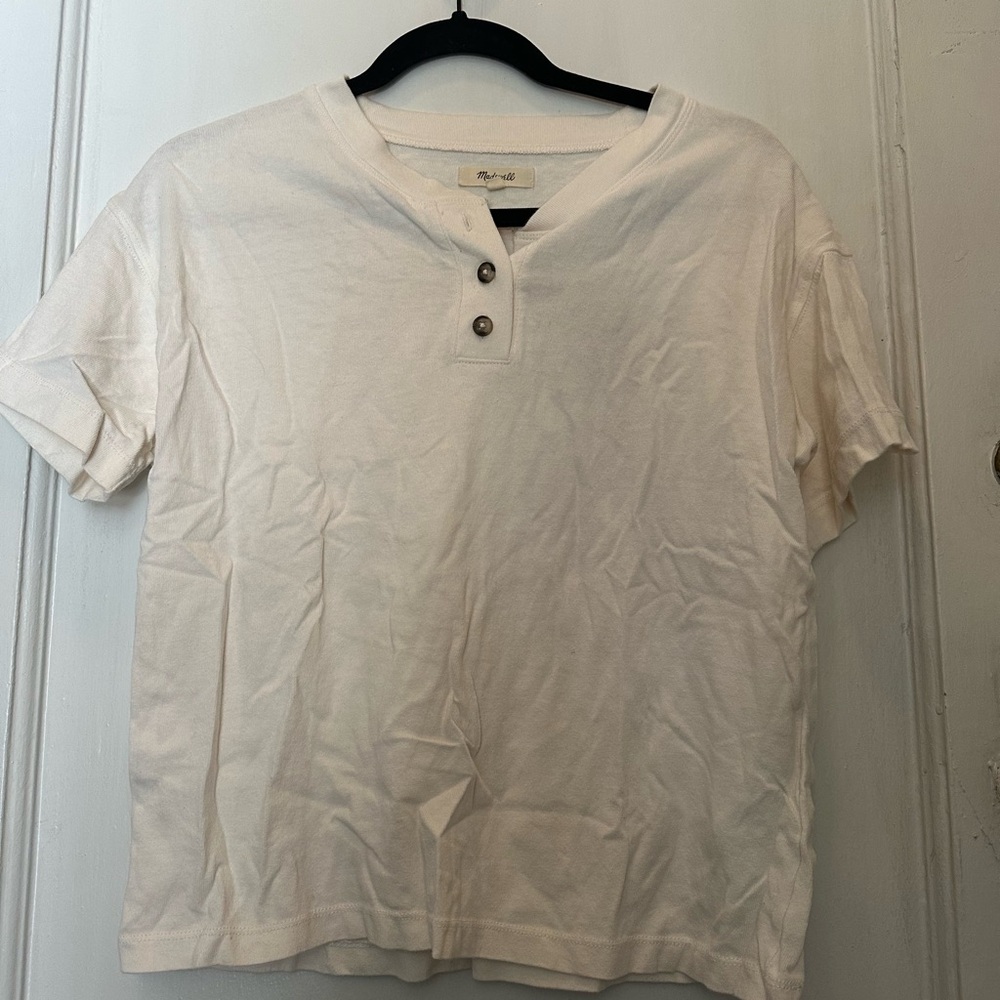 Madewell Off-White Henley Shirt